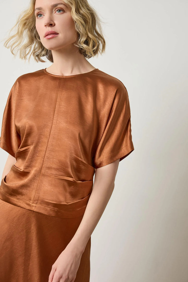 SATIN DOLMAN SHORT SLEEVE