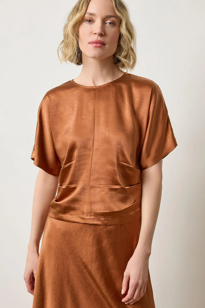 SATIN DOLMAN SHORT SLEEVE