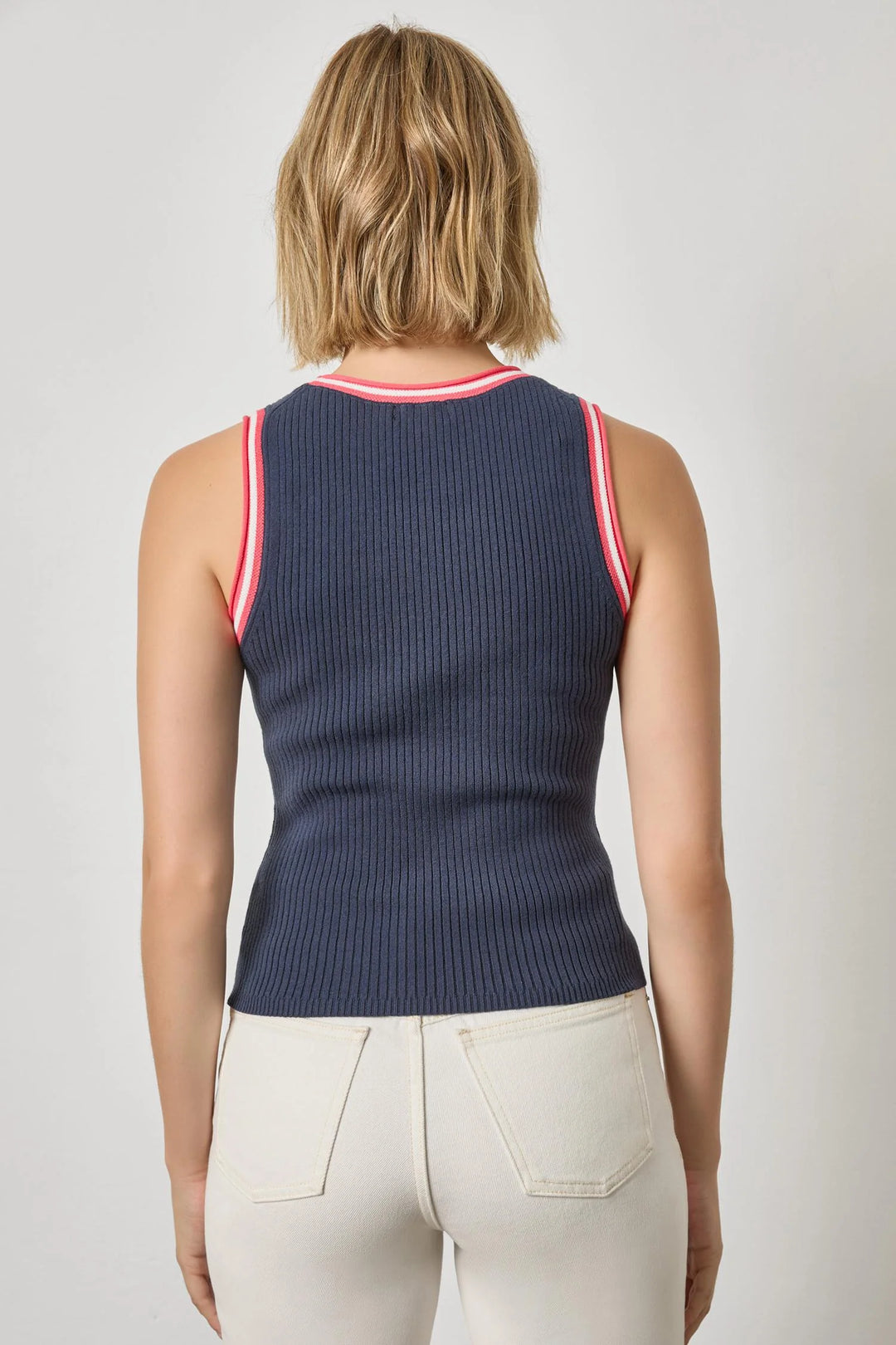 CONTRAST TRIM KNIT TANK