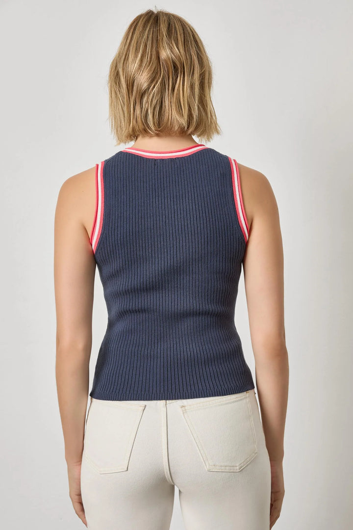 CONTRAST TRIM KNIT TANK