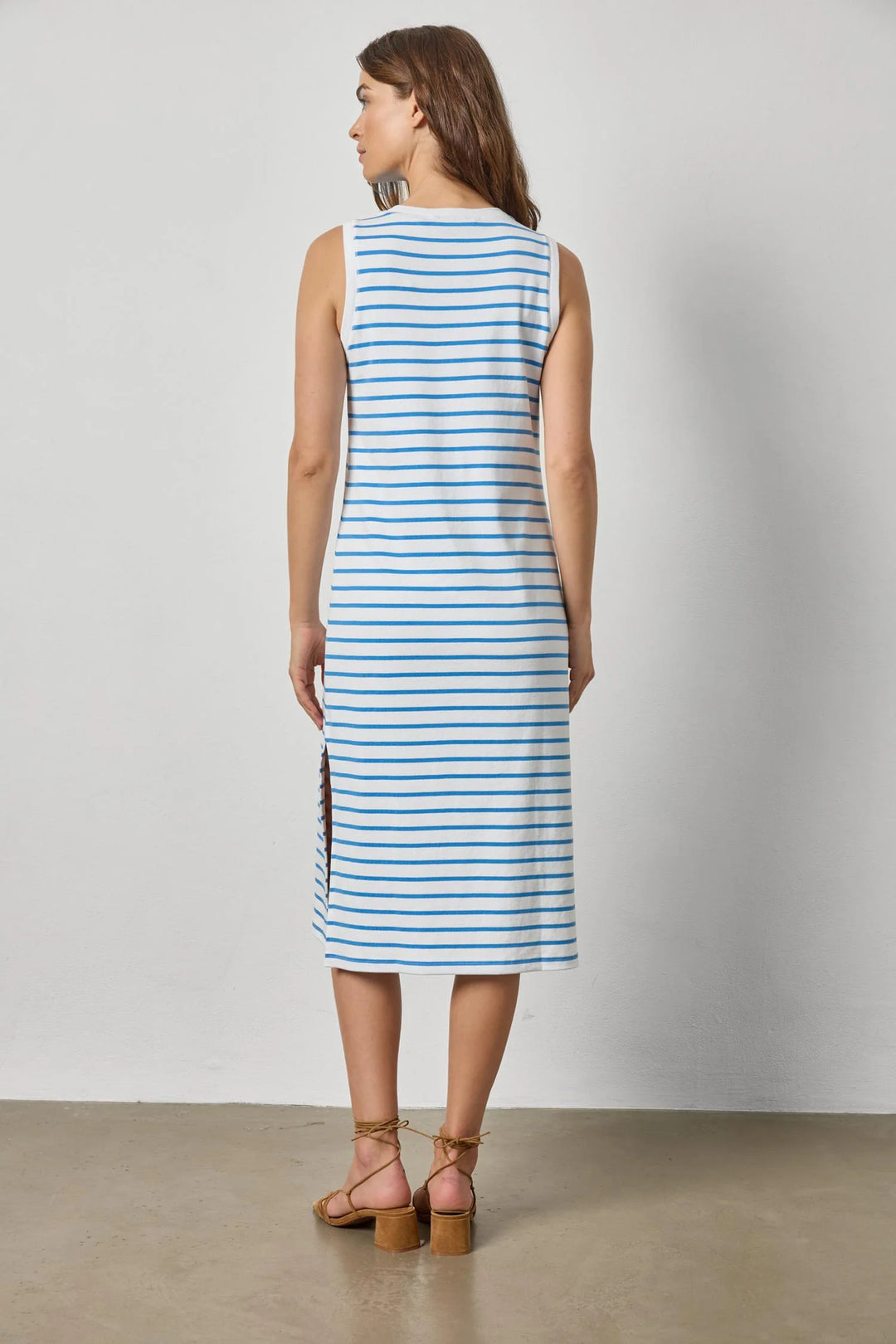RIB STRIPE SIDE SLIT TANK DRESS