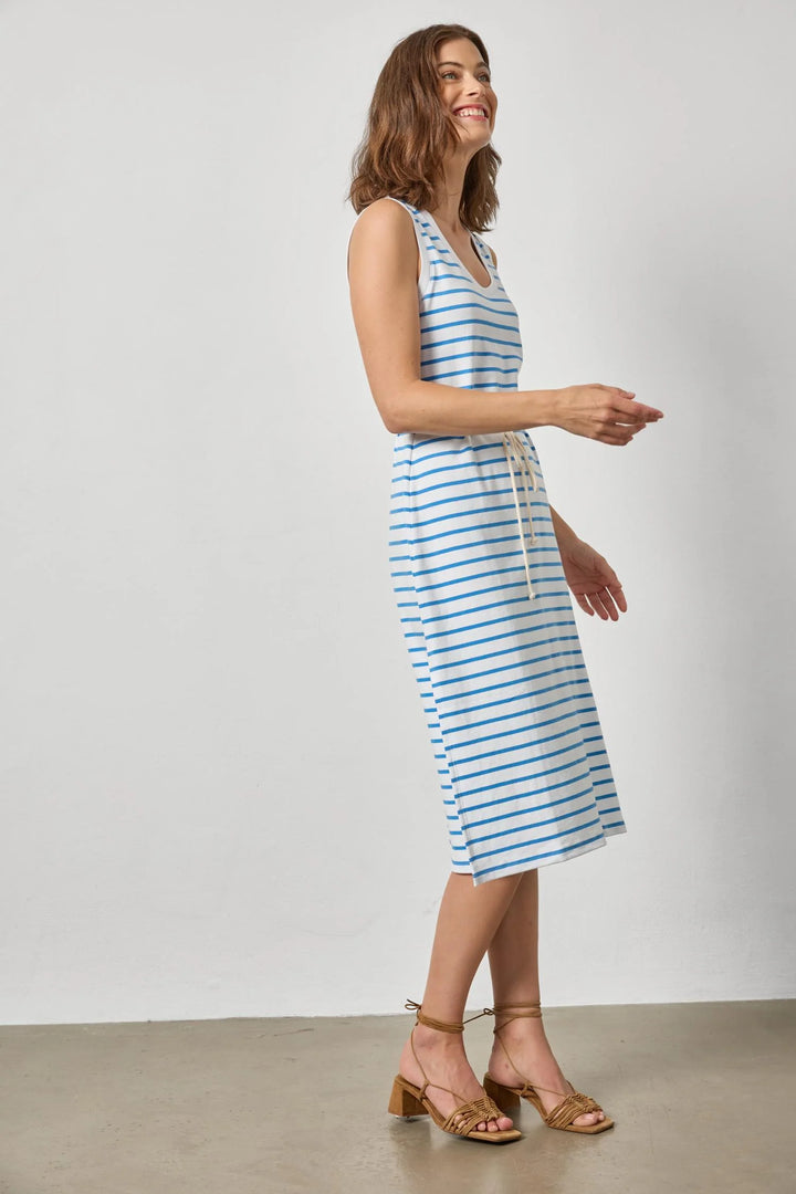 RIB STRIPE SIDE SLIT TANK DRESS