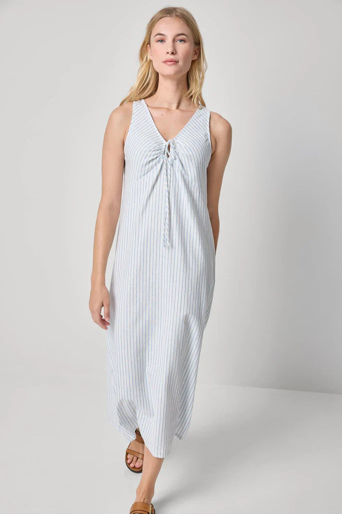 Striped Keyhole Midi Dress Capri Stripe / X-Small