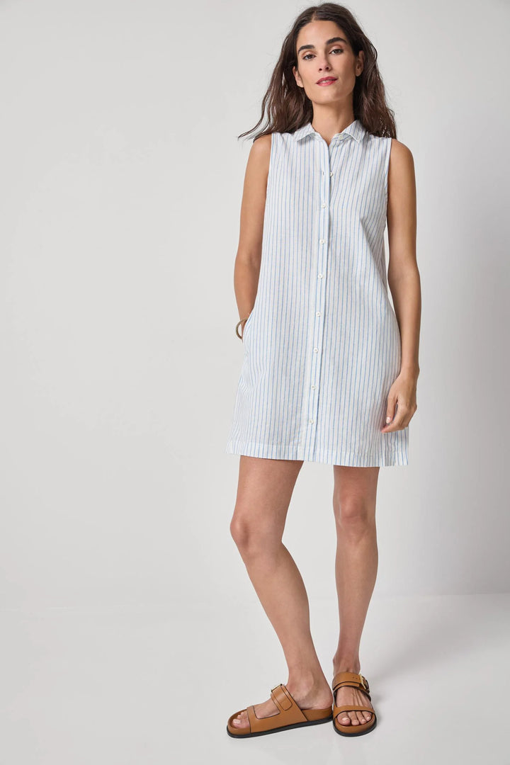 STRIPED BUTTON DOWN DRESS
