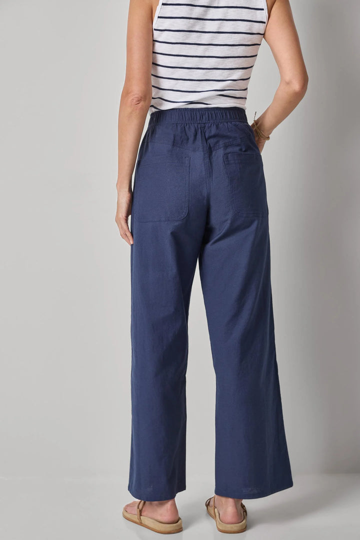 LINEN BLEND STRAIGHT LEG PANT
