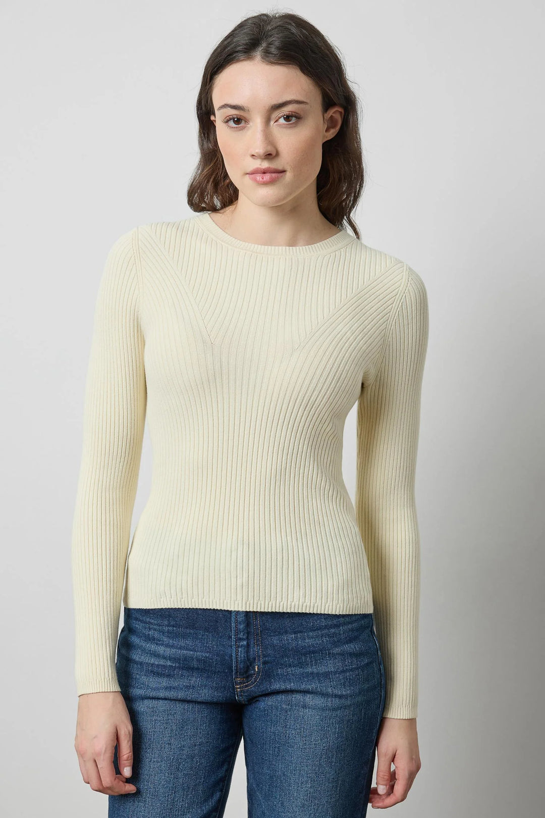 ANGLED RIB CREWNECK SWEATER