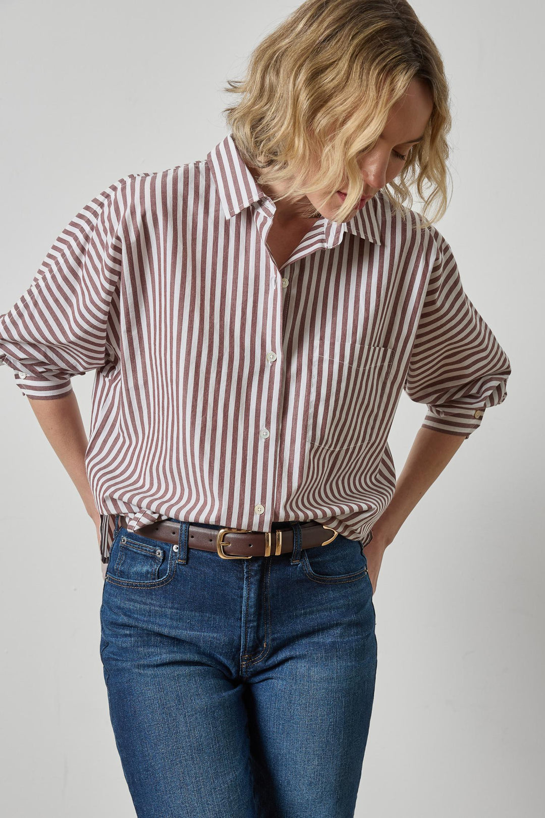 DOLMAN SLEEVE BUTTON DOWN SHIRT
