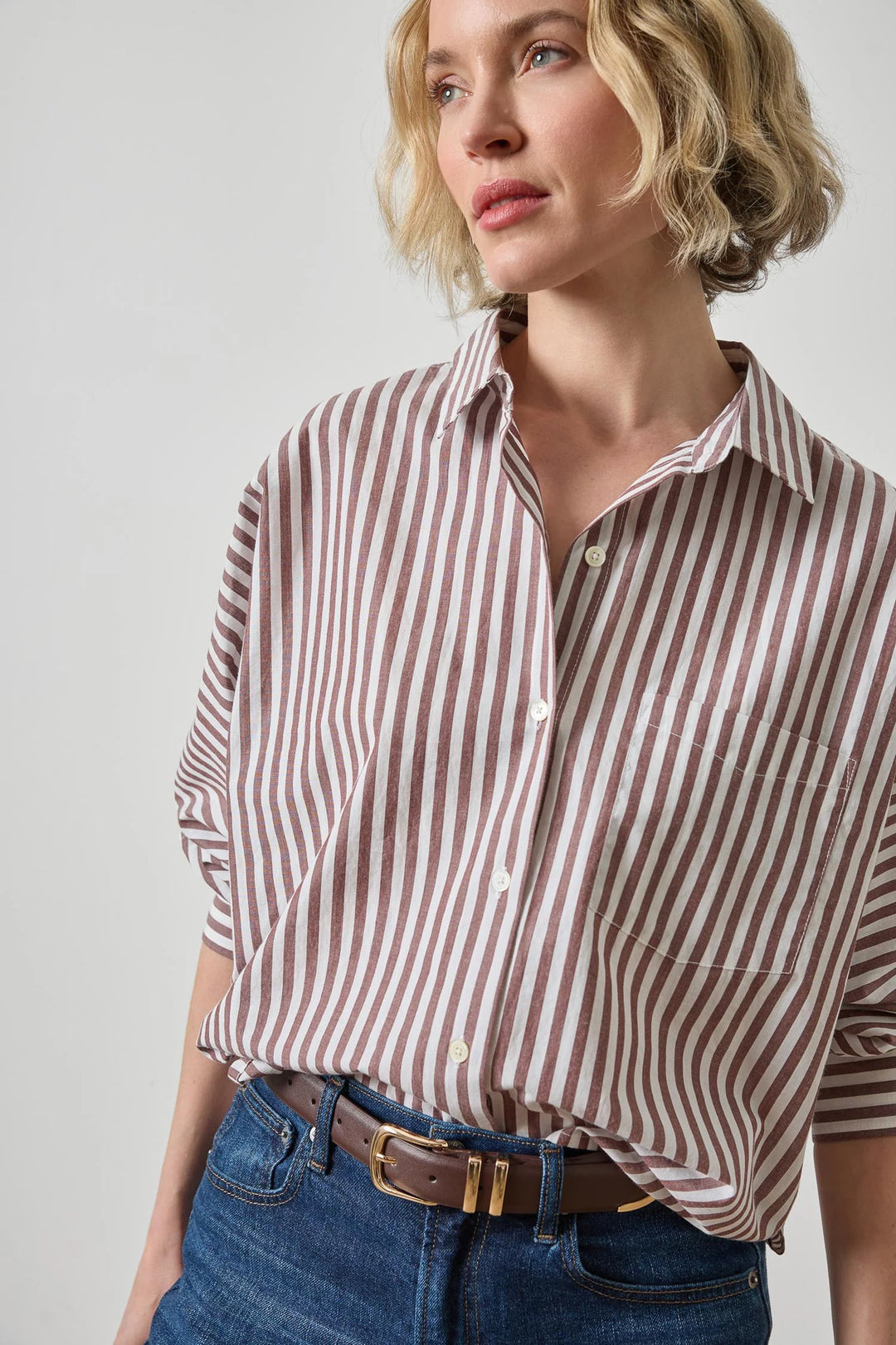 DOLMAN SLEEVE BUTTON DOWN SHIRT