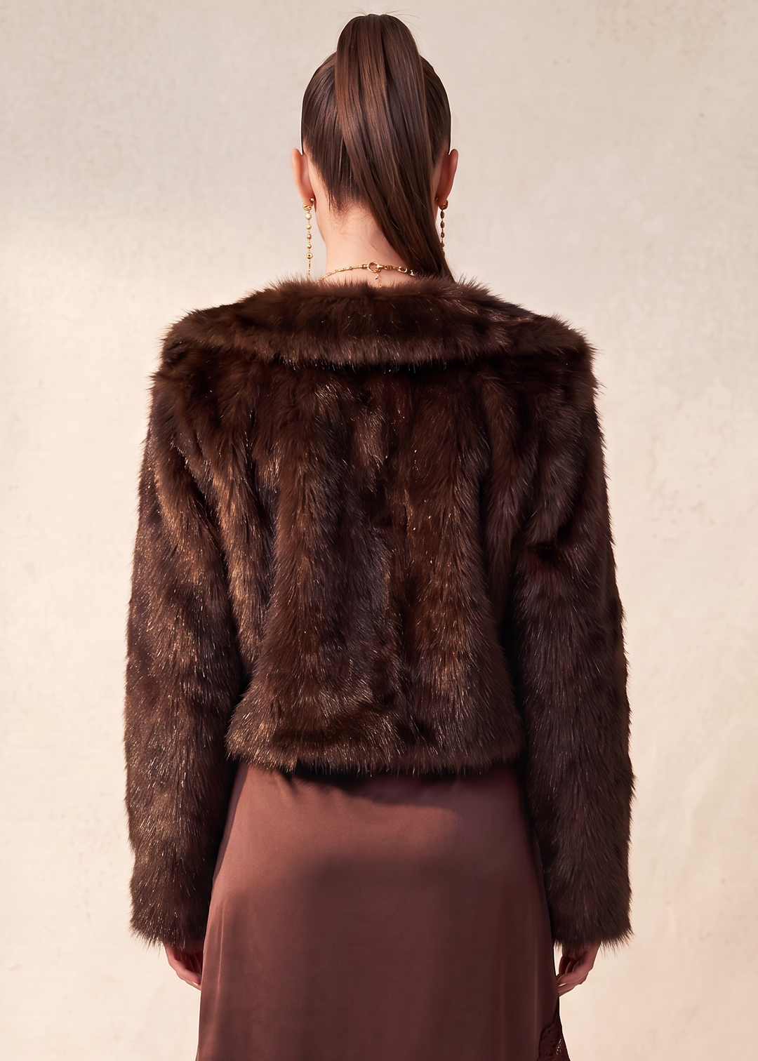FAUX FUR NOTCHED COLLAR JACKET