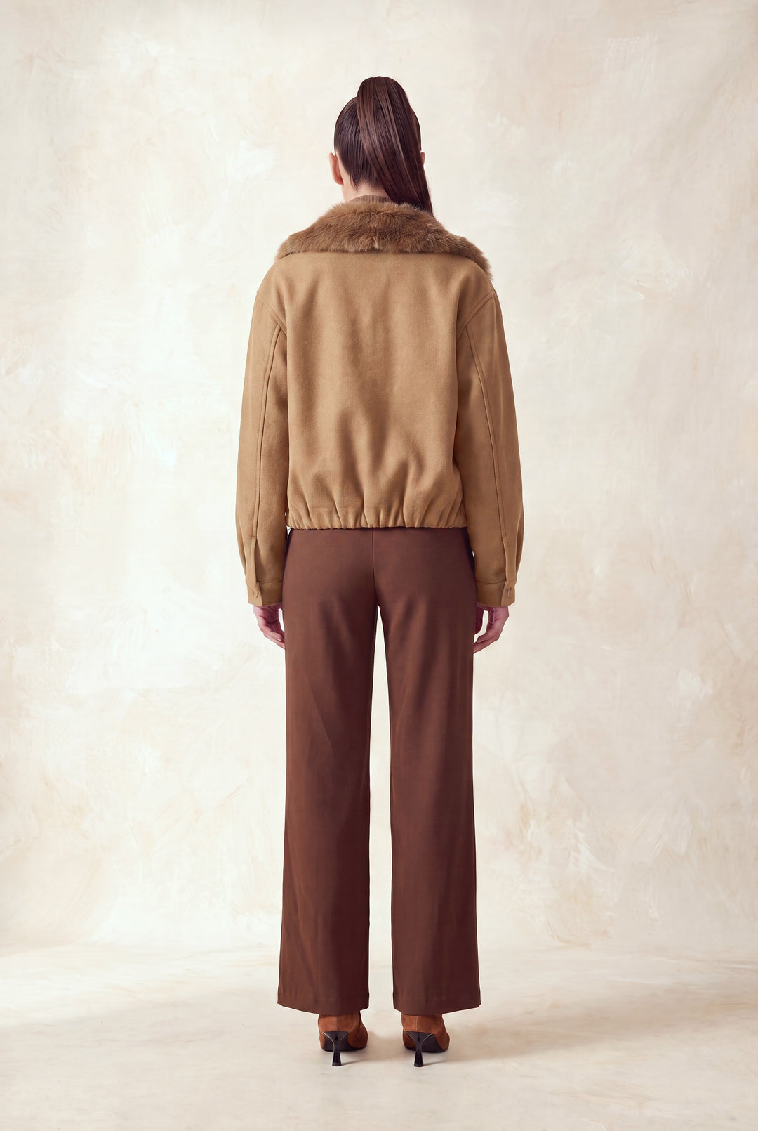 COLLARED ZIP-FRONT JACKET