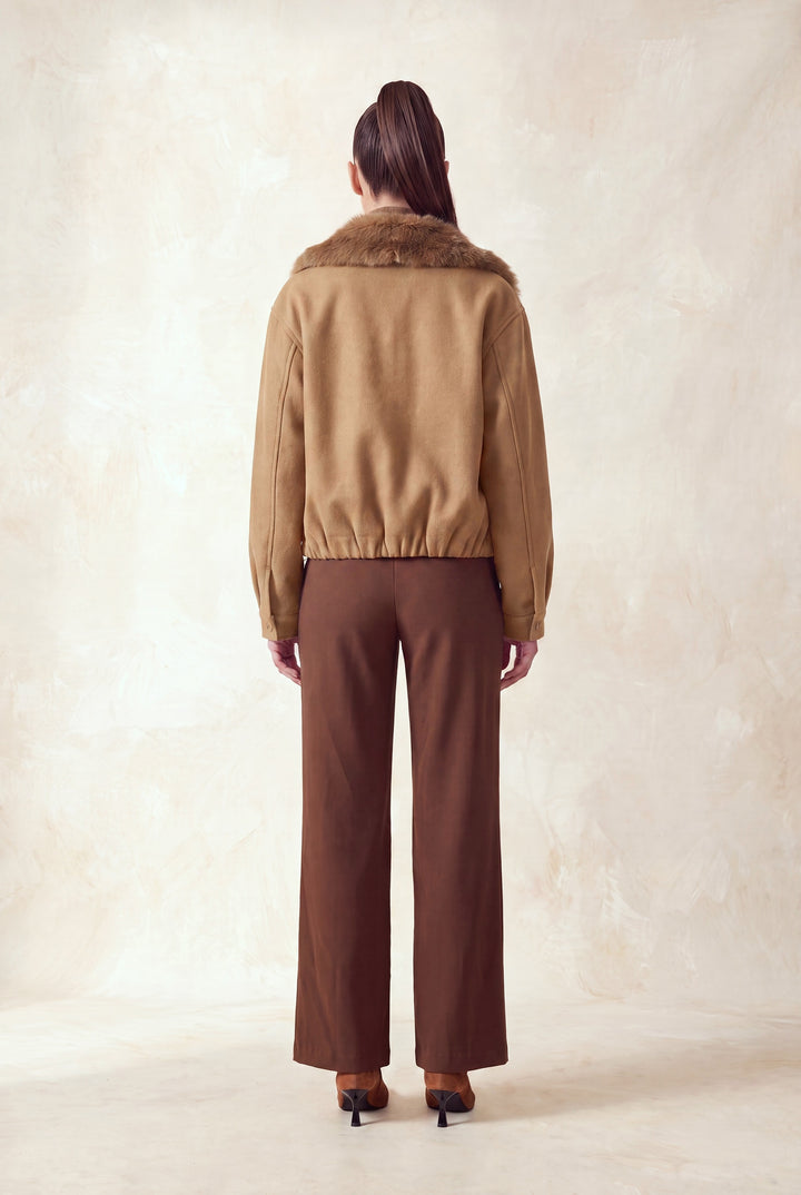 COLLARED ZIP-FRONT JACKET