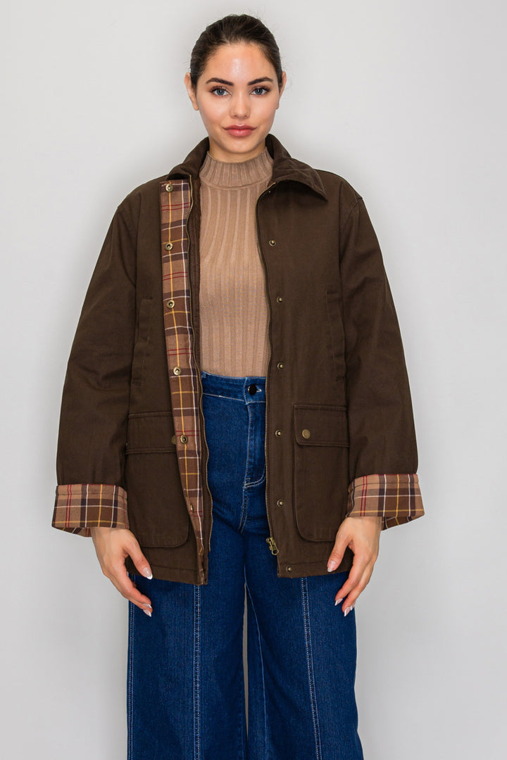 CORDUROY COLLAR PLACKET UTILITY JACKET