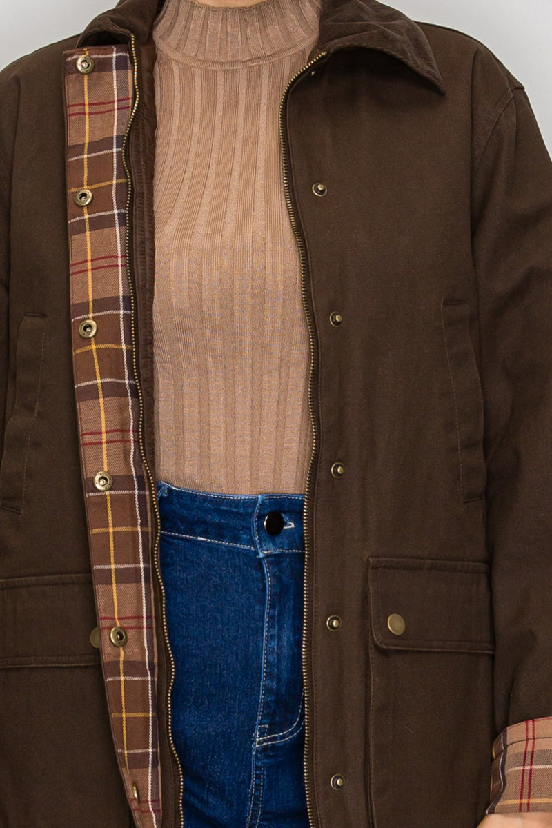 CORDUROY COLLAR PLACKET UTILITY JACKET