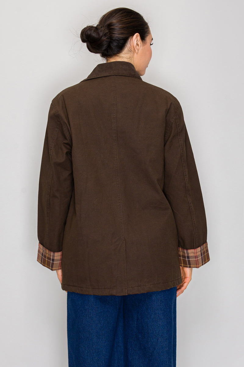 CORDUROY COLLAR PLACKET UTILITY JACKET