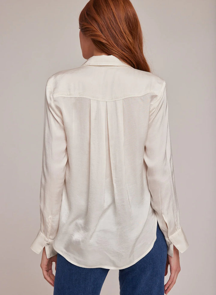 PLEATED BUTTON DOWN TOP
