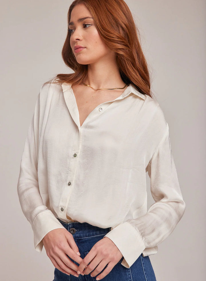 PLEATED BUTTON DOWN TOP