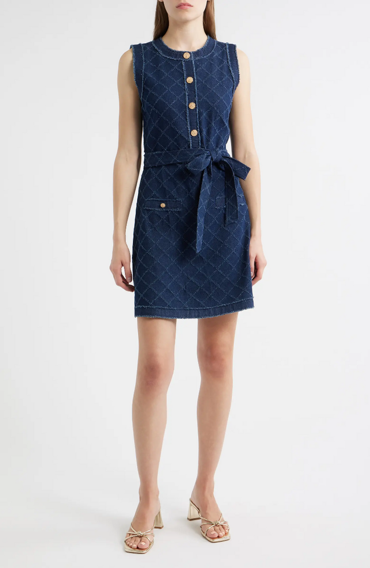 JACQUARD DENIM DRESS