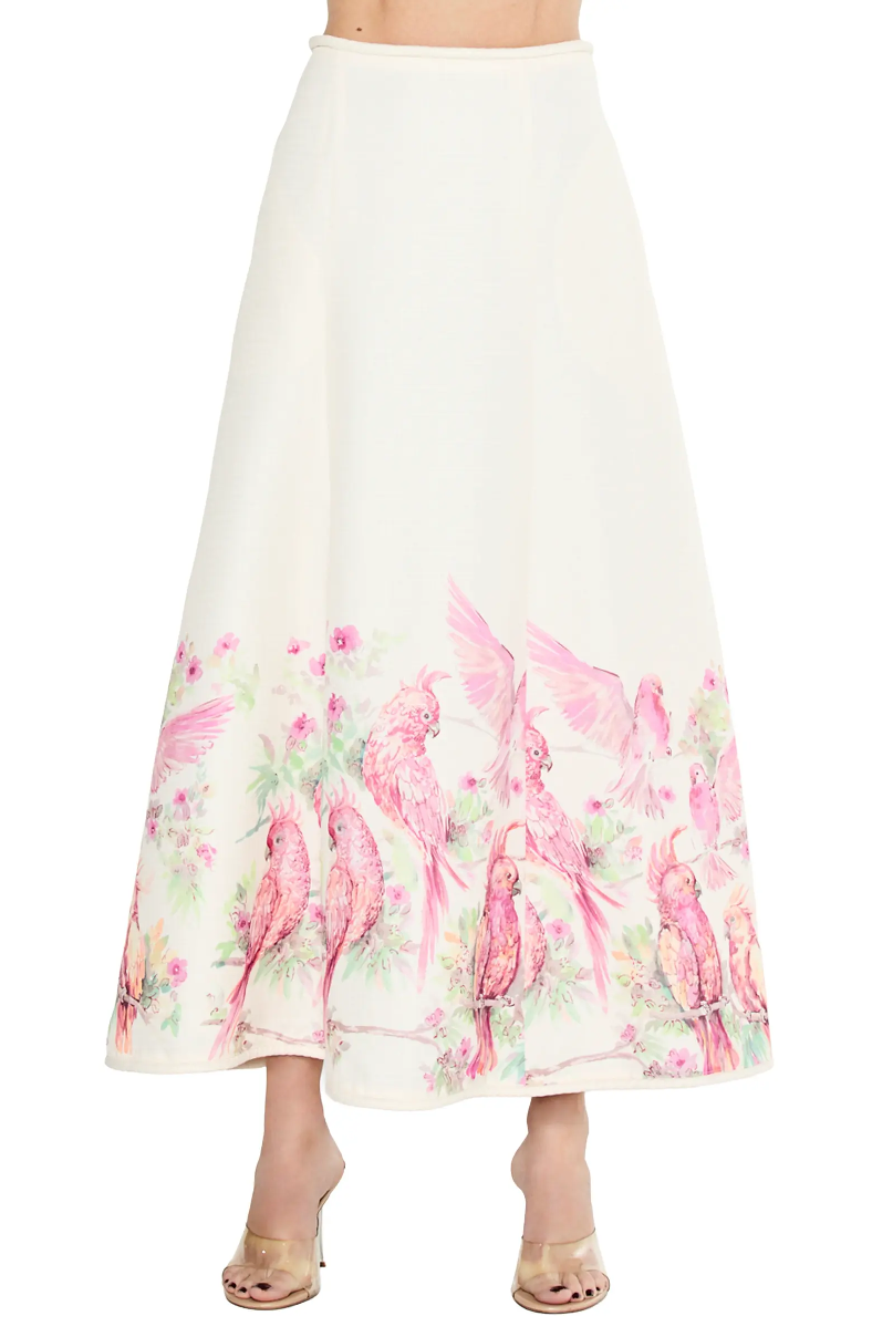 TALLIS BIRD PRINT MAXI SKIRT