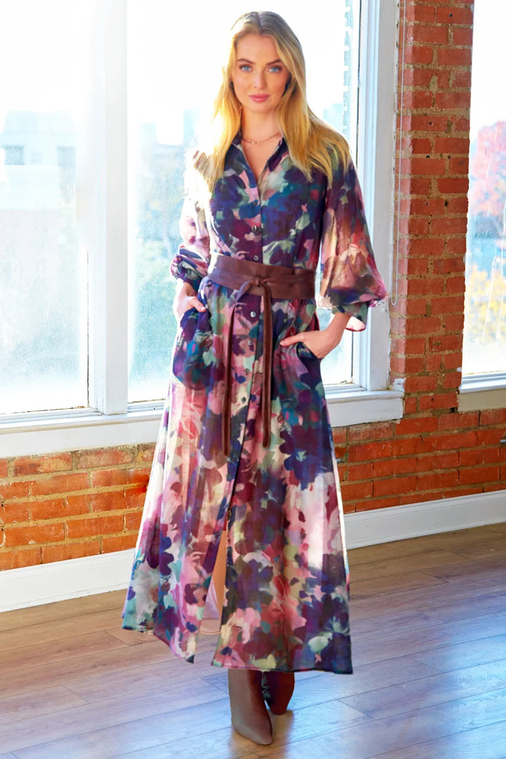 PILAR SHIRTDRESS WATERCOLOR FOREST