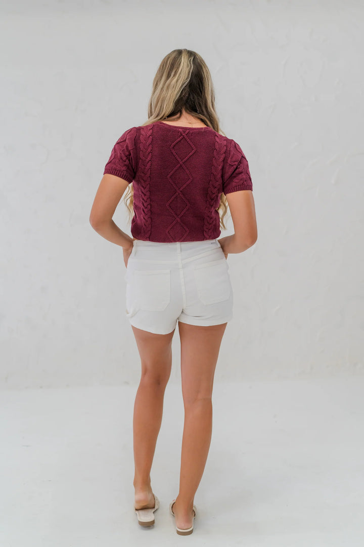 SHORT SLEEVE BUTTON DOWN CARDIGAN