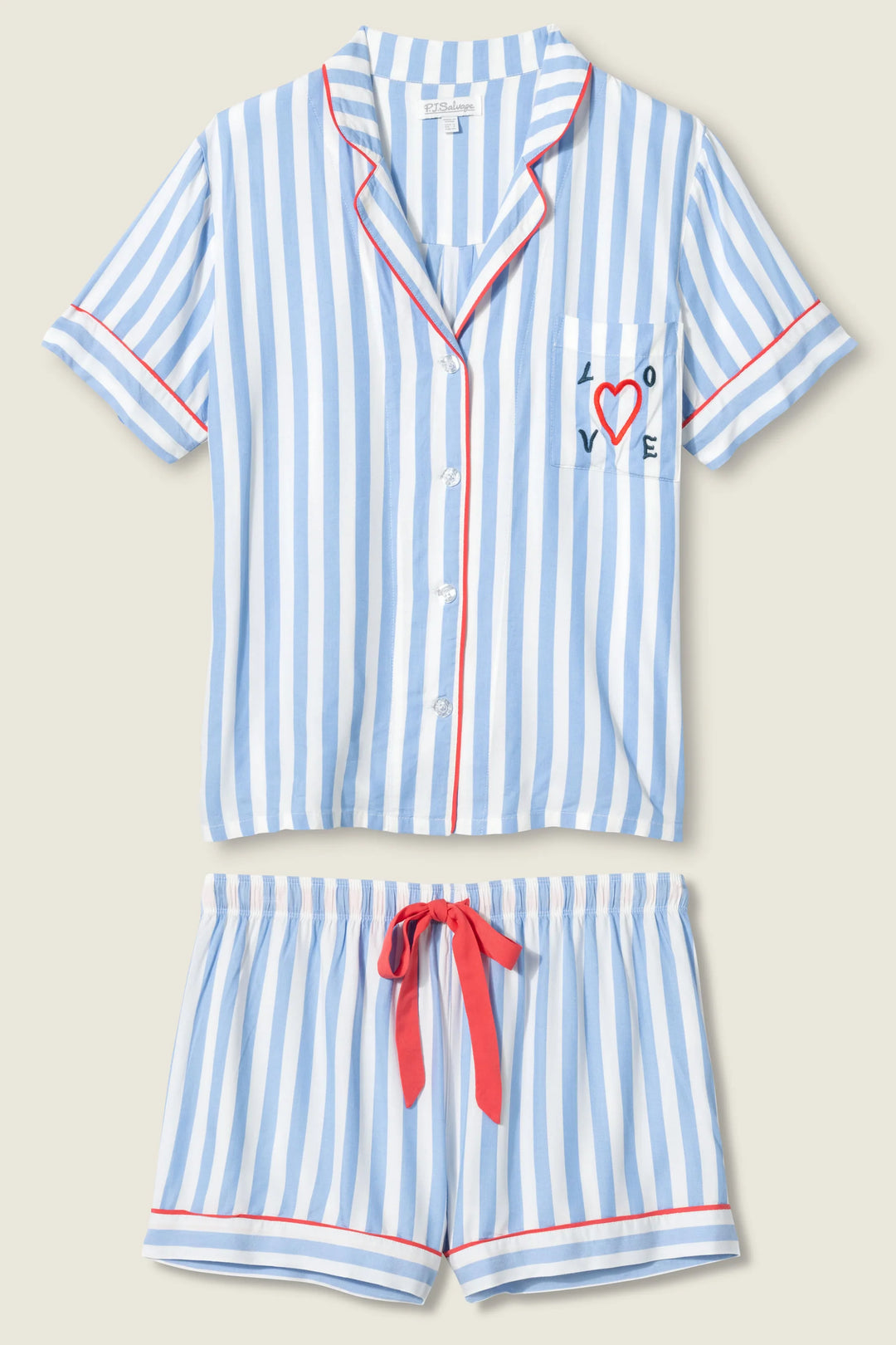 LADY LUCK STRIPED PJ SHORT SET