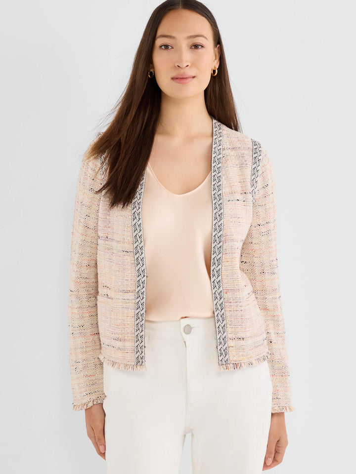CONTRAST TRIM KNIT JACKET