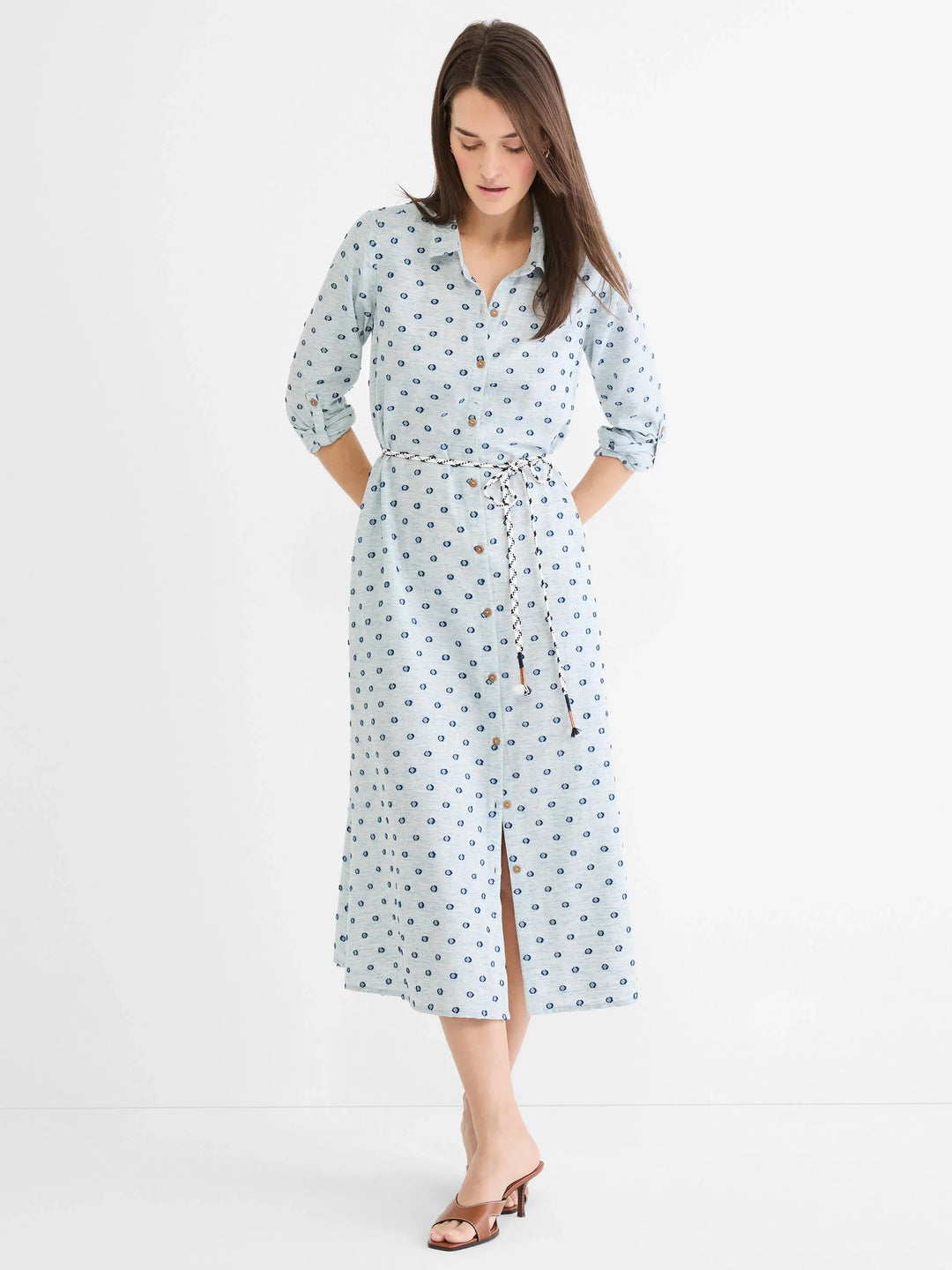 CLIPPED DOT LIANA SHIRT DRESS