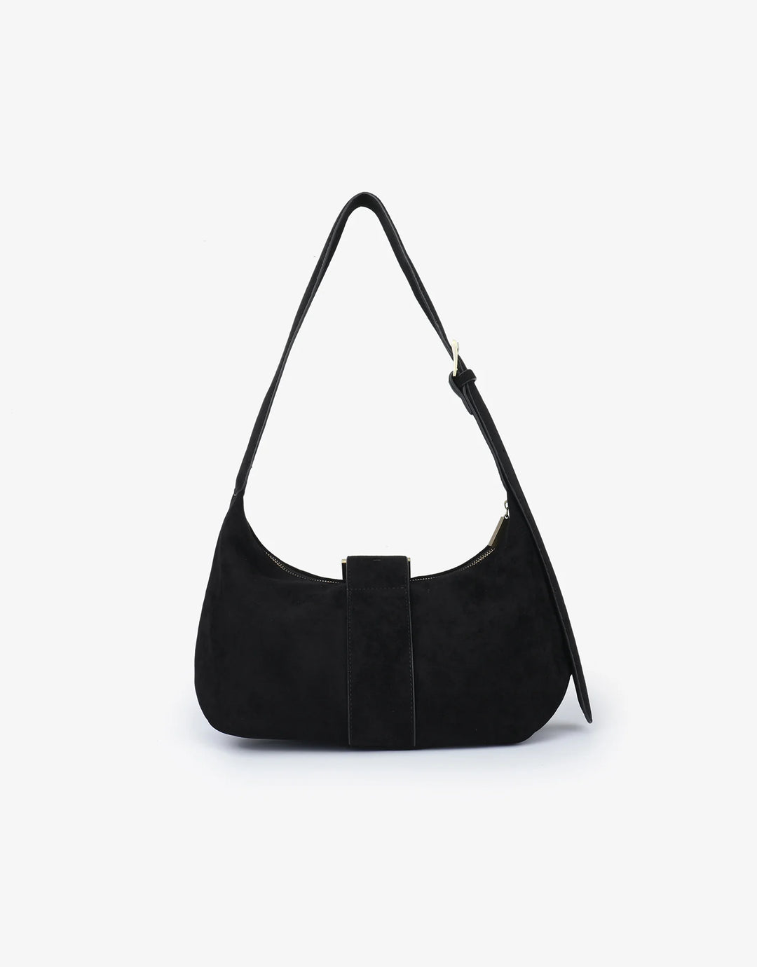 SANA SHOULDER FAUX SUEDE BLACK