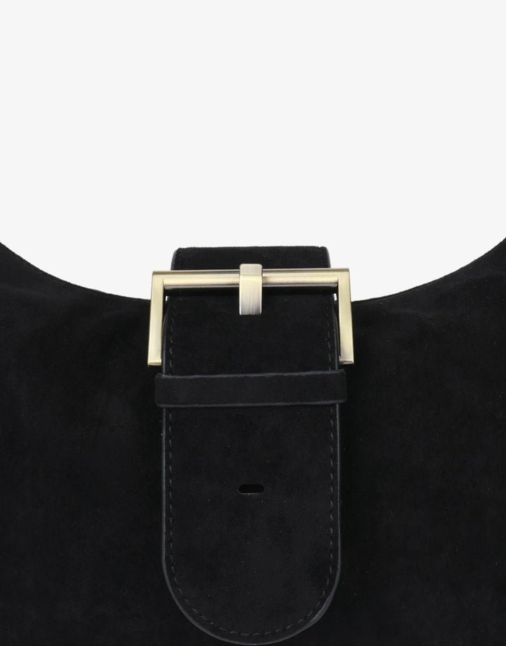 SANA SHOULDER FAUX SUEDE BLACK