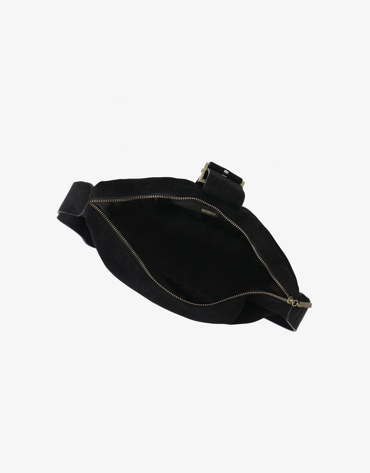 SANA SHOULDER FAUX SUEDE BLACK