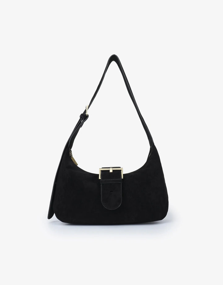 SANA SHOULDER FAUX SUEDE BLACK