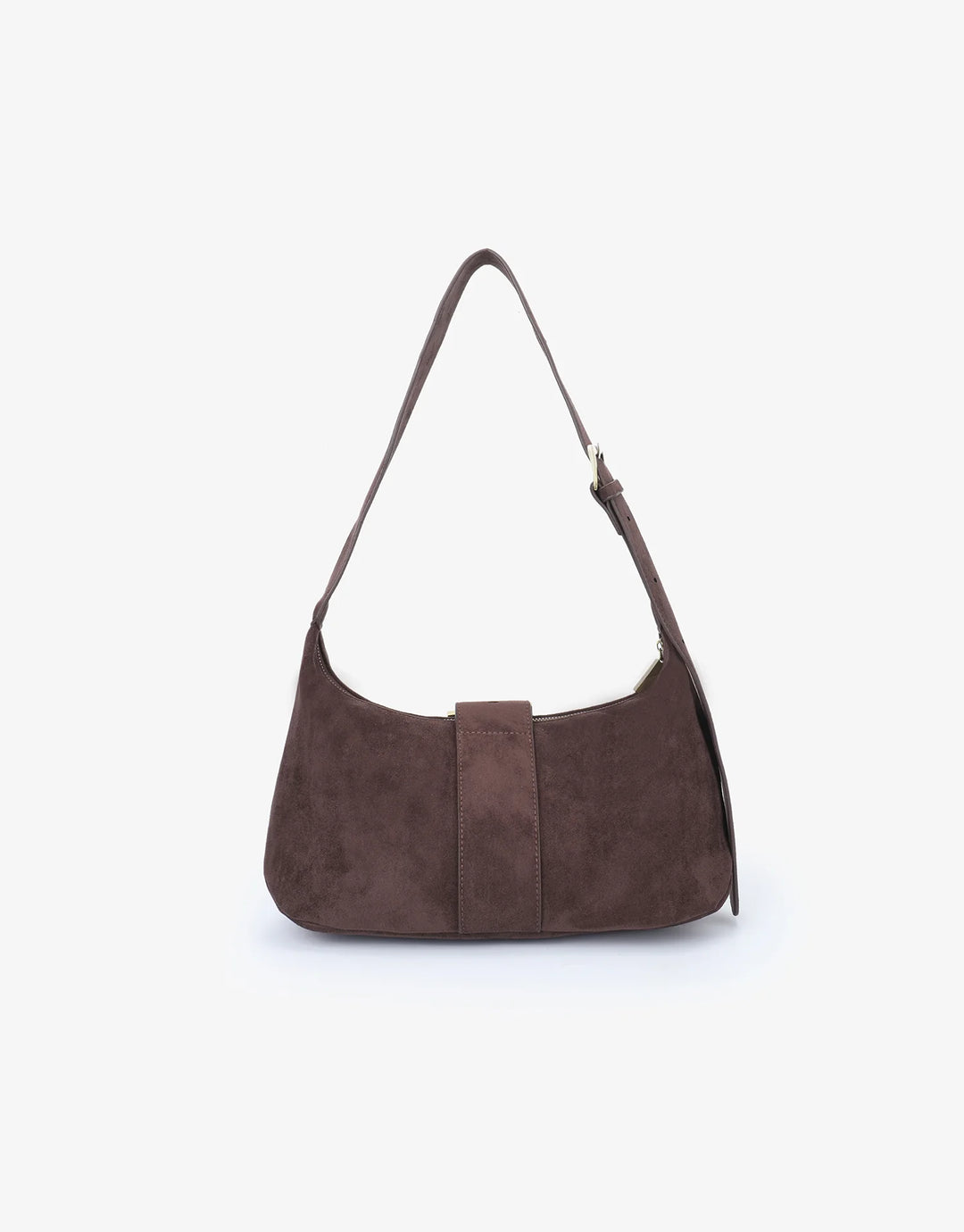 SANA SHOULDER FAUX SUEDE CHOCOLATE