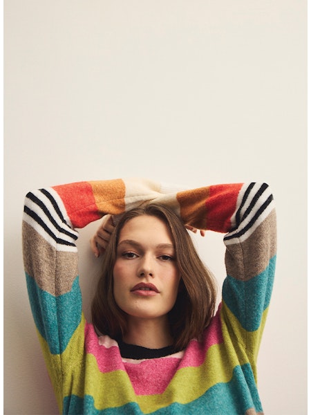 IRENE STRIPE CREW NECK PULLOVER