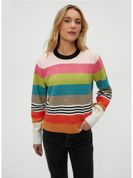 IRENE STRIPE CREW NECK PULLOVER