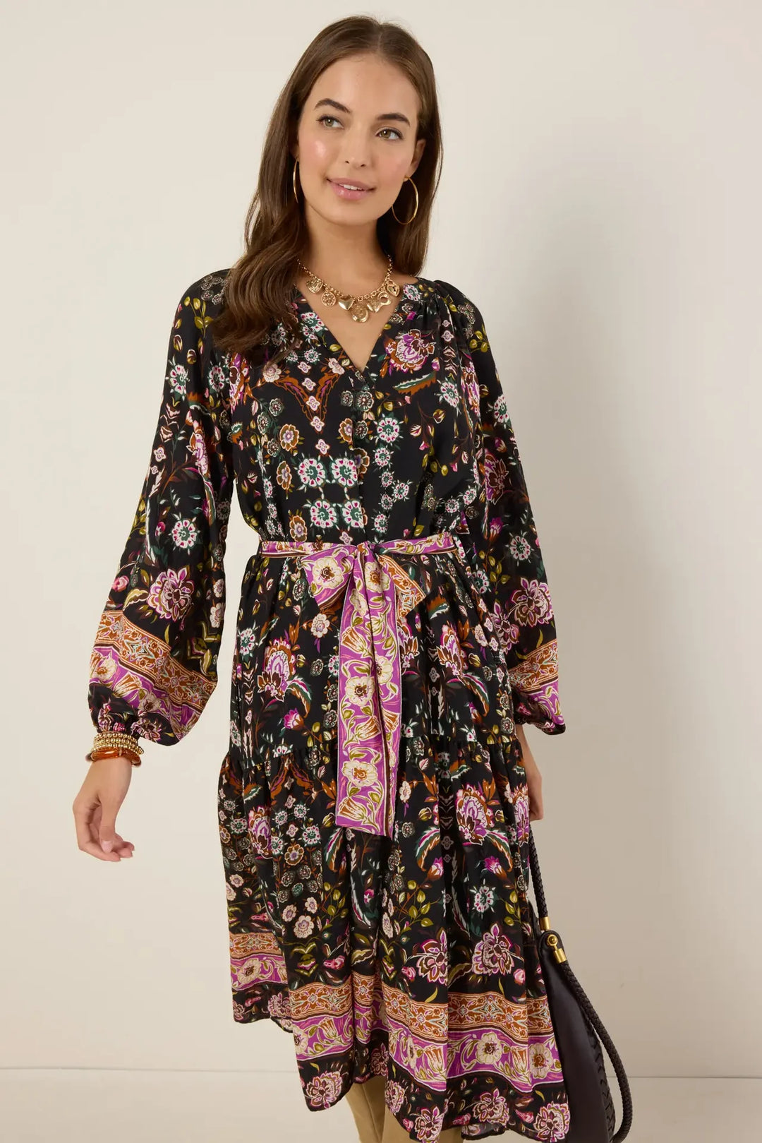 LONG SLEEVE MIDI DRESS