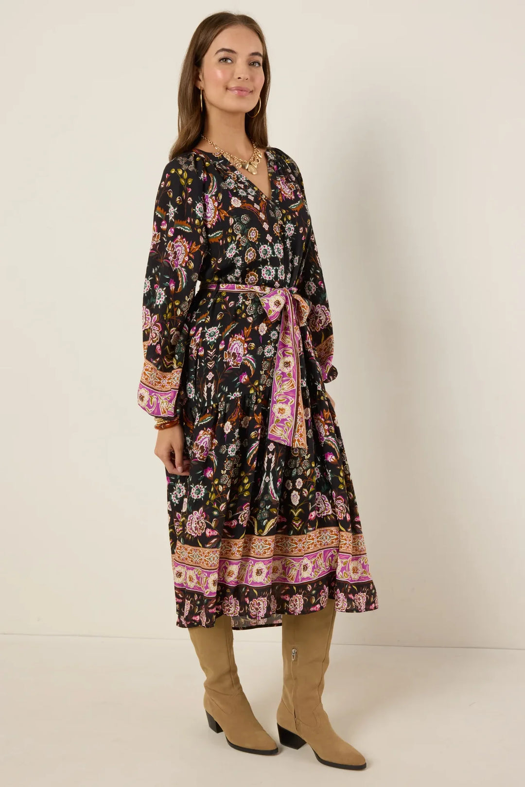 LONG SLEEVE MIDI DRESS