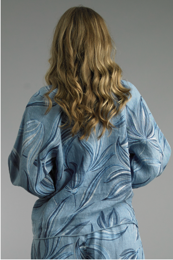 PRINTED TIE FRONT TOP