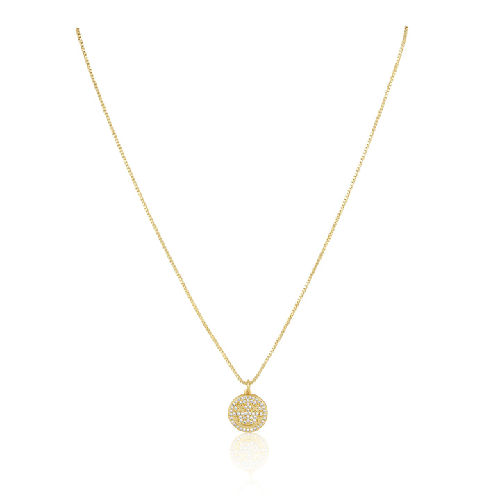 Smiley Pave Pendant Necklace