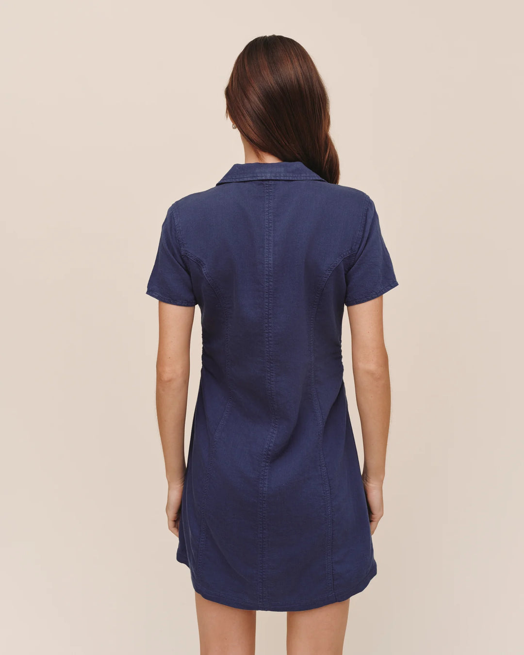 SHORT SLEEVE ZIP FRONT DRESS