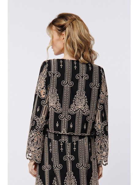 BECK TWO-TONE LACE CUTOUT TOP