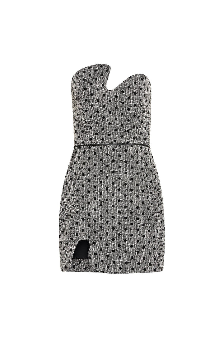 PUZZLE STRAPLESS MINI DRESS