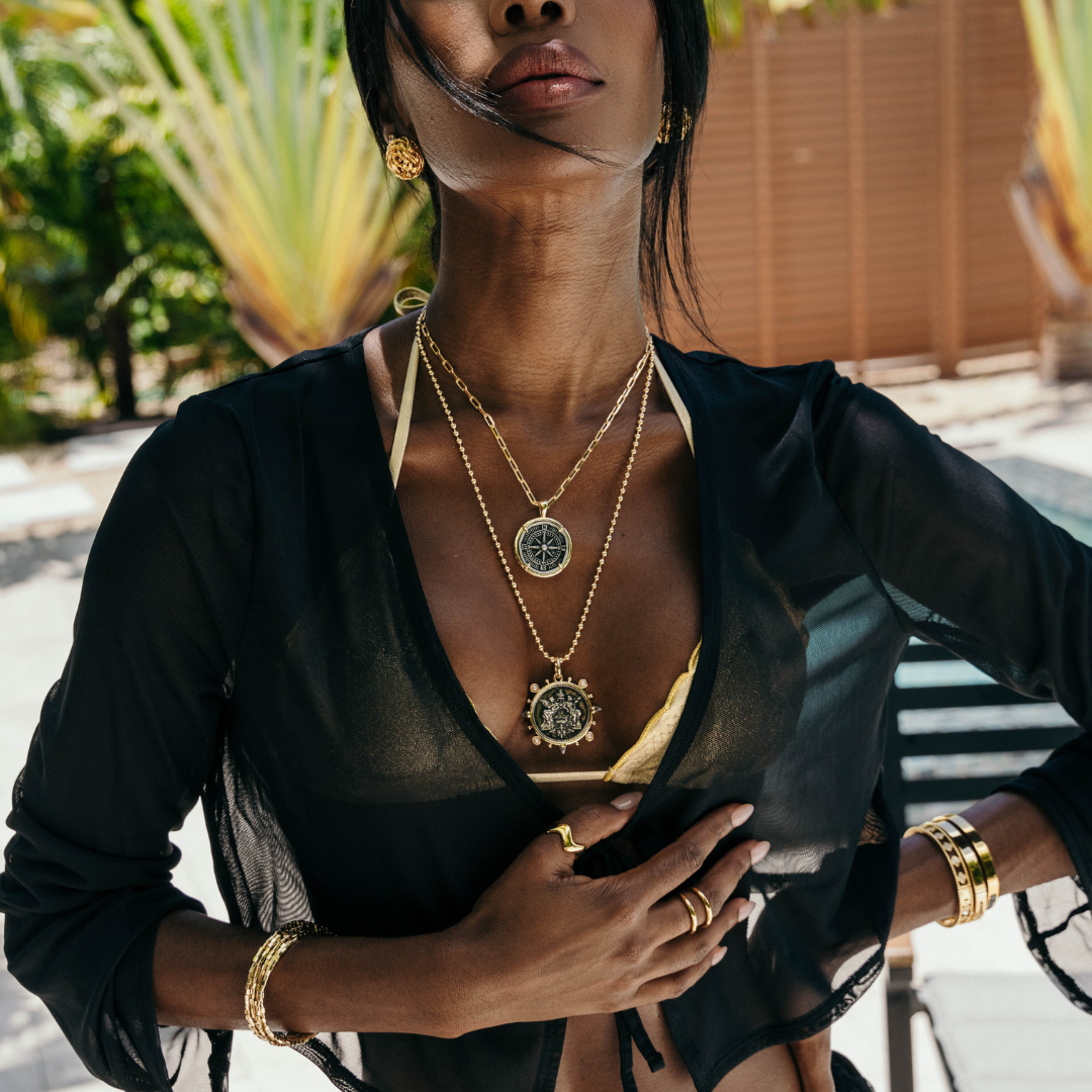 Compass Coin Necklace