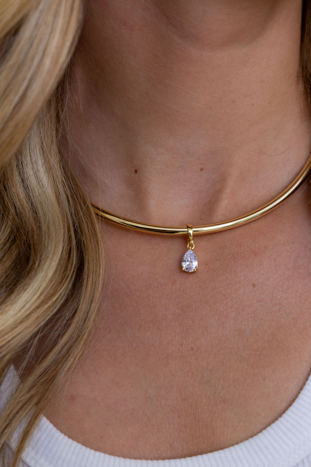 Pear Cut Necklace Cuff