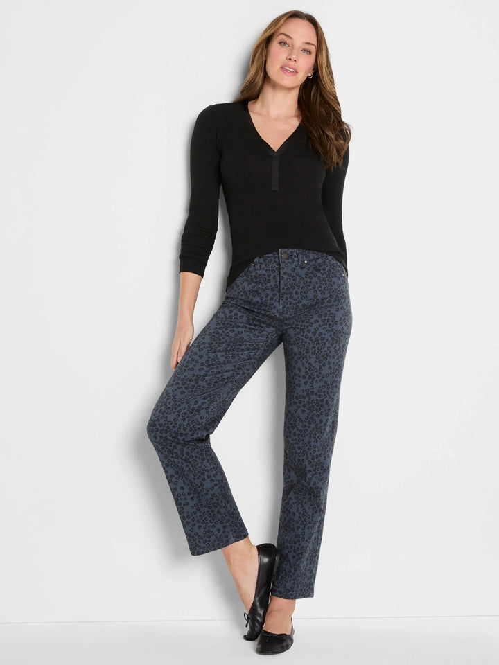 28" LEOPARD PRINT BOARDWALK DEMI BOOT JEANS