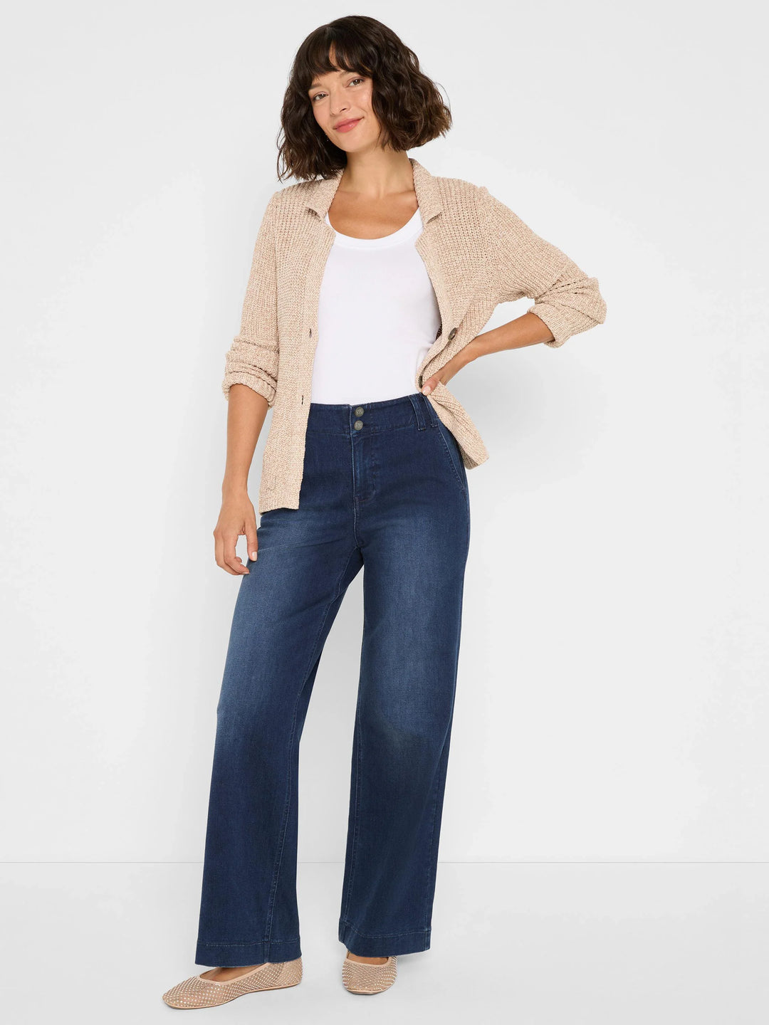 31" WEEKEND WIDE LEG TROUSER JEANS
