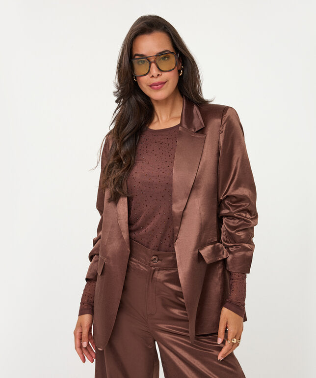 BLAZER SHINY - RUCHED SLEEVE