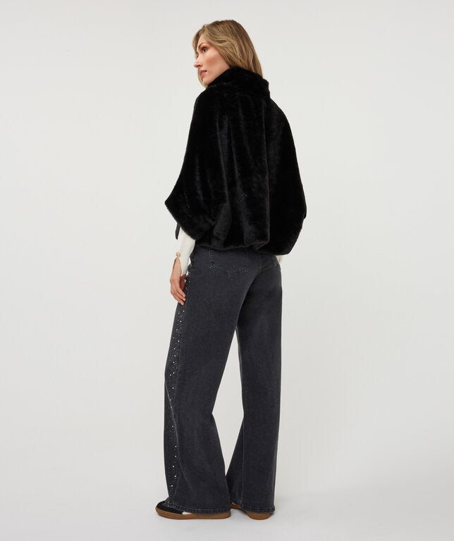COAT PONCHO FAUX FUR
