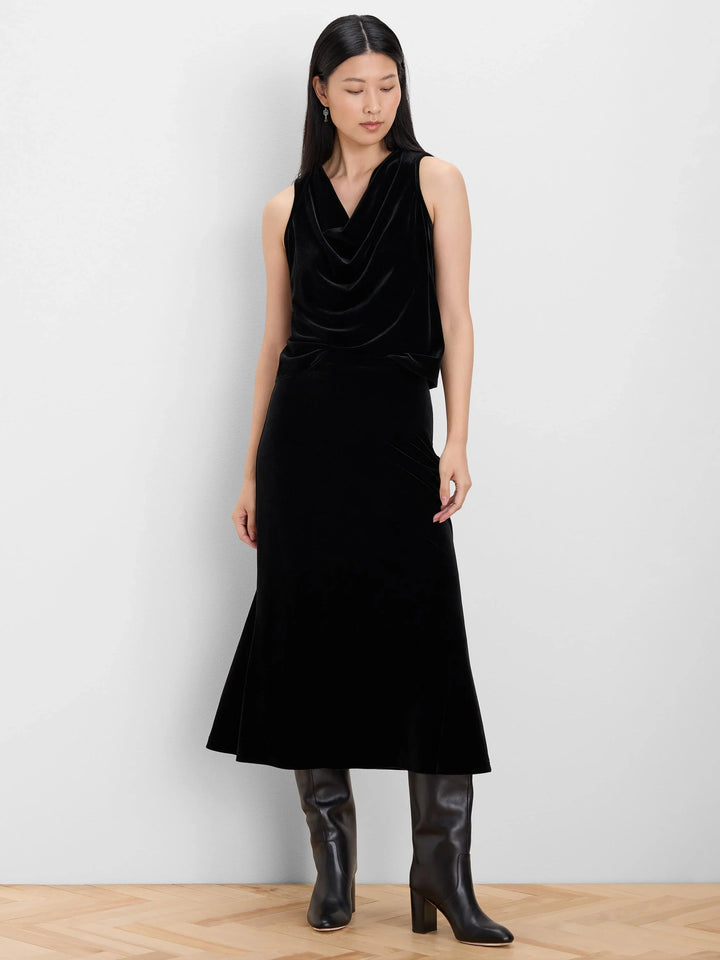 VELVET DRAPE NECK TANK
