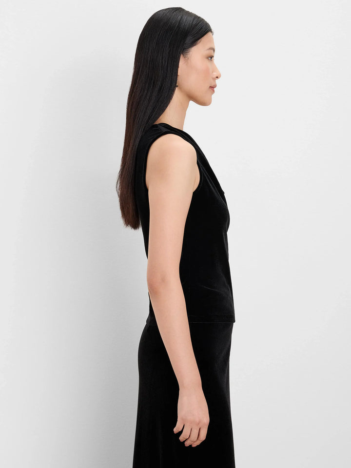 VELVET DRAPE NECK TANK