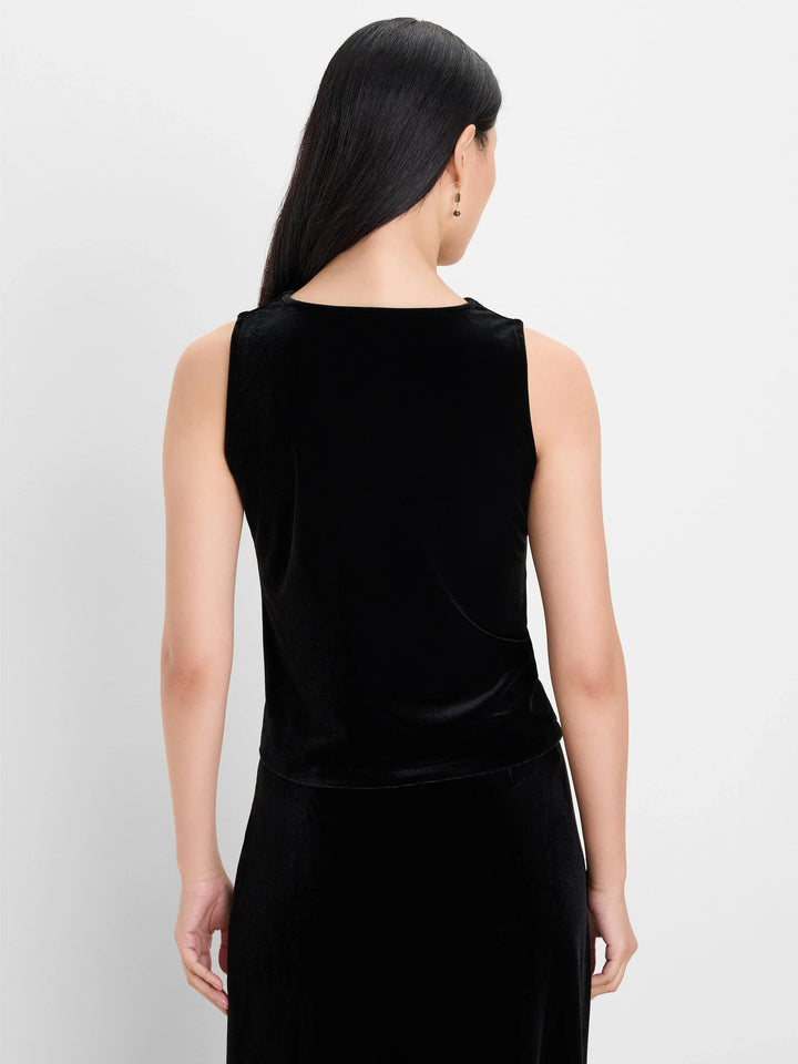 VELVET DRAPE NECK TANK